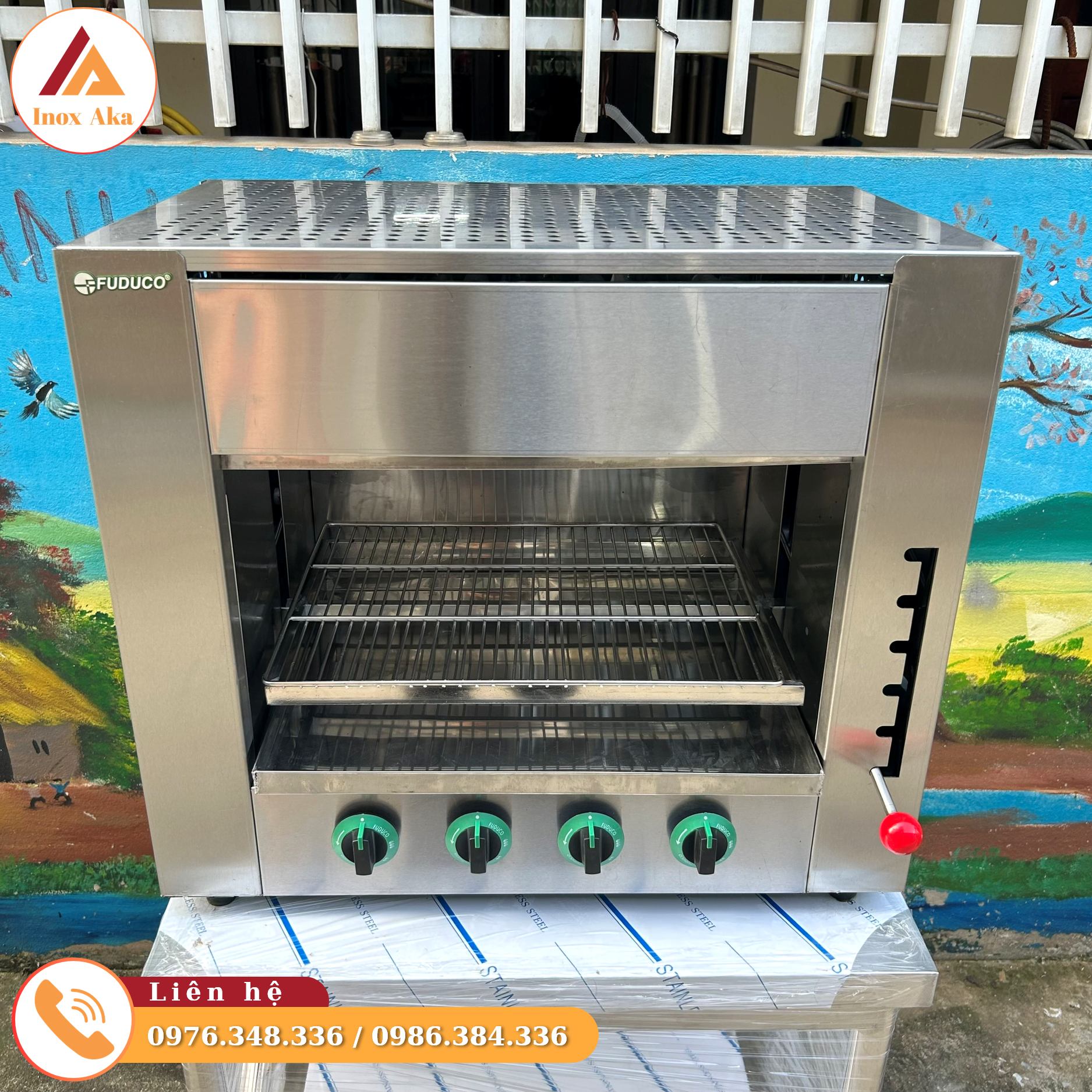 Lò nướng Salamander 4 họng dùng gas