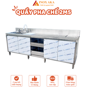 Quầy pha chế inox 2m5