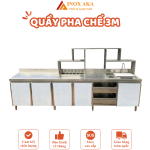 Quầy pha chế inox 3m