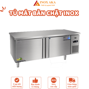 Tủ mát bàn chặt inox 2 cánh