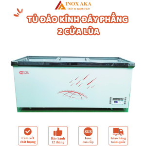 Tủ Đảo Kính Đáy Phẳng 2 Cửa Lùa - Dung Tích 838L